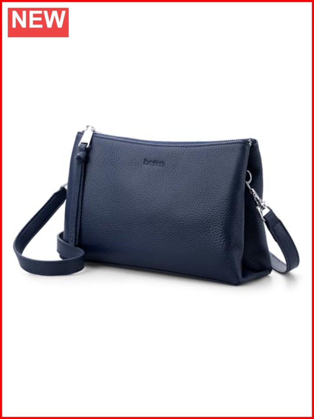 Genuine Leather Crossbody Bag with RFID Blocking, Small Handbag for Travel Work